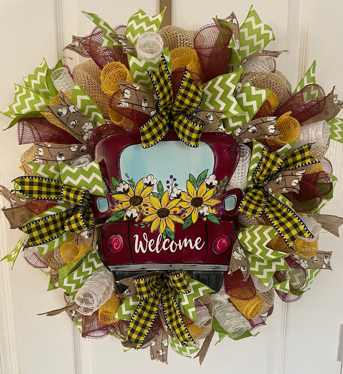Truck Load of Welcome Door Wreath