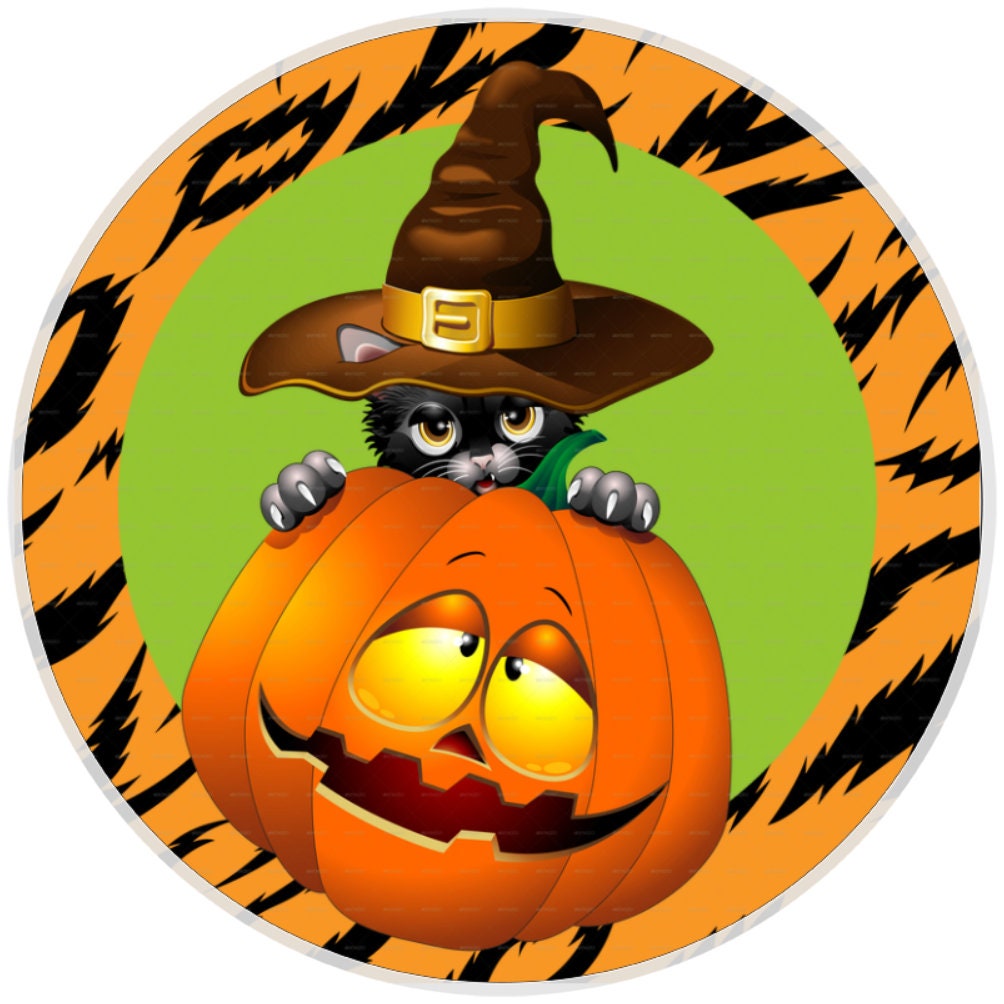 10 Halloween Witch Cat Sign, Wreath Sign, Home Decor