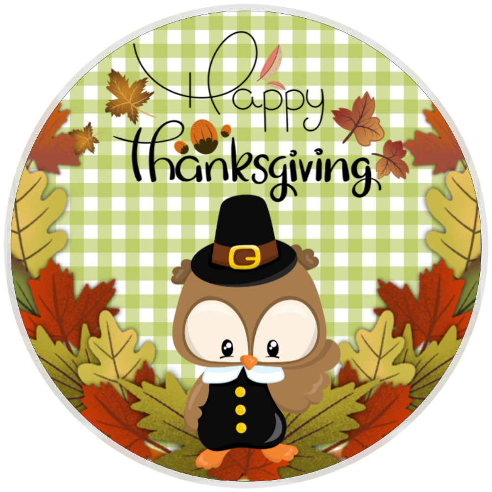 10 Owl Pilgram Thanksgivings Sign, Wreath Sign, Home Decor