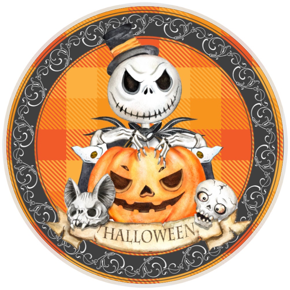 10 Halloween Nightmare Jack Sign, Halloween Wreath Sign, Home Decor