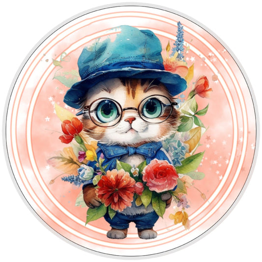 Cat Flower Sign, Wreath Sign, Home Decor