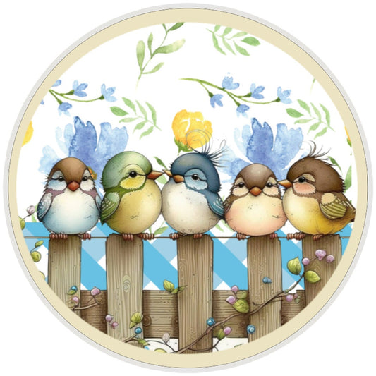 10 Birds On A Fence Floral Sign, Wreath Sign, Home Decor, Metal Sign, The Ritzy Cactus