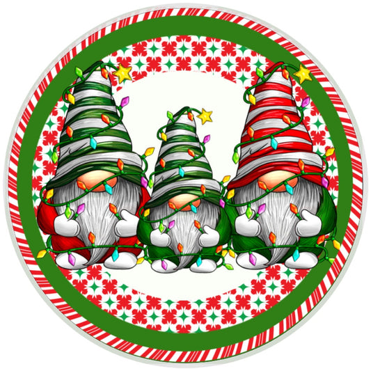 10 Tangled Lights Gnome Christmas Sign, Wreath Sign, Home Decor