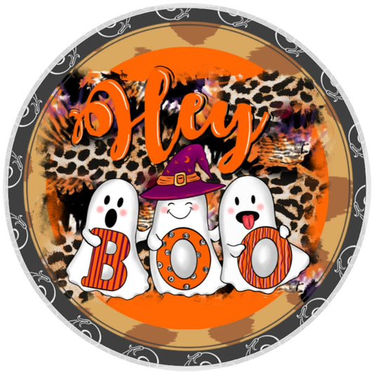 10 Hey Boo Halloween Ghost Sign, Wreath Sign, Home Decor