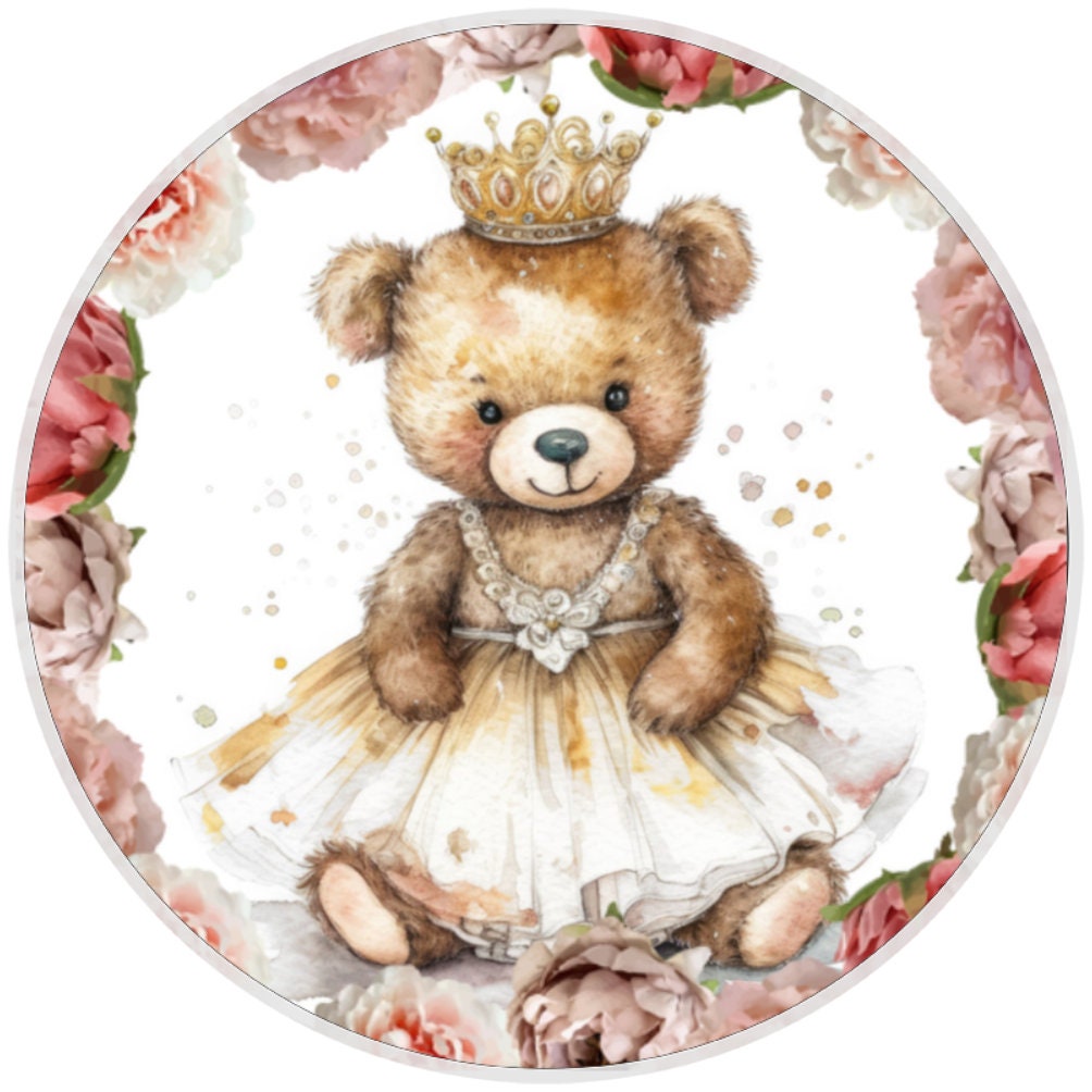 10 Princess Bear Floral Sign, Wreath Sign, Home Decor