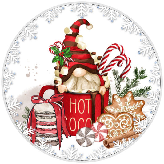 10 Hot Cocoa Gnome Wreath Sign, Wreath Sign, Home Decor
