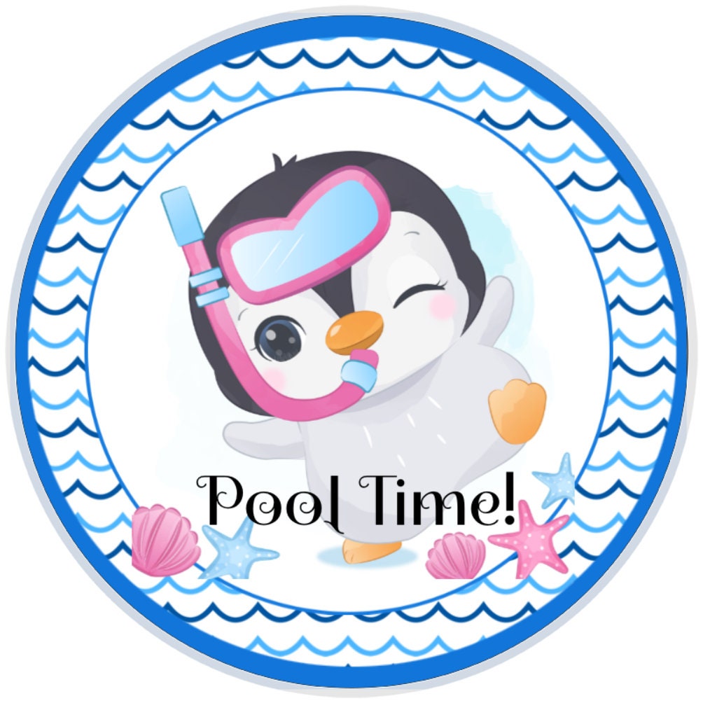 10 Pool Time Penguin Sign, Wreath Sign, Home Decor