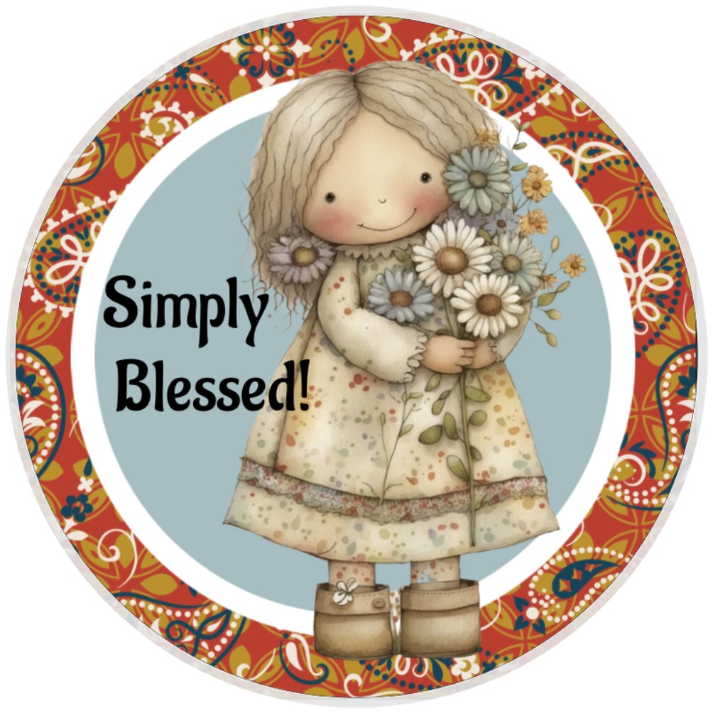 10 Simply Blessed Little Daisy Girl Sign, Wreath Sign, Home Decor