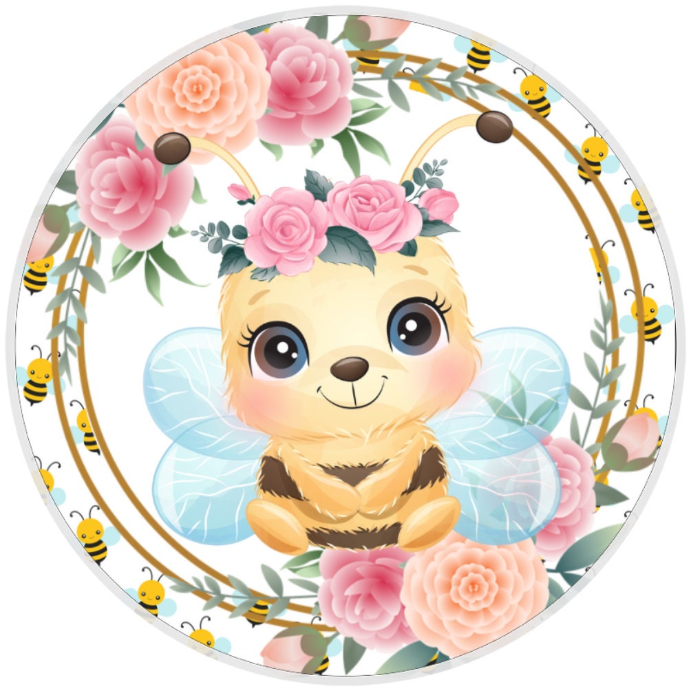 10 Floral Bee Sign, Home Decor, Metal Sign, The Ritzy Cactus