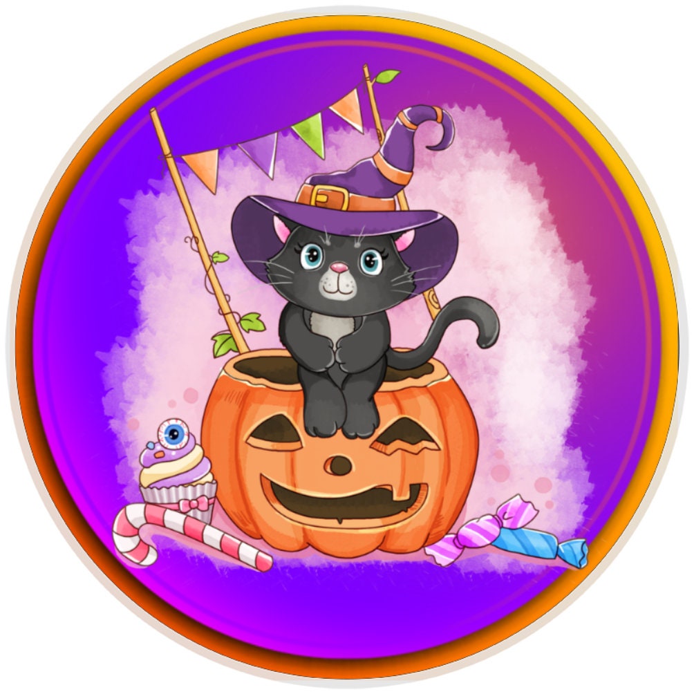 10 Candy Cat Halloween Sign, Wreath Sign, Home Decor
