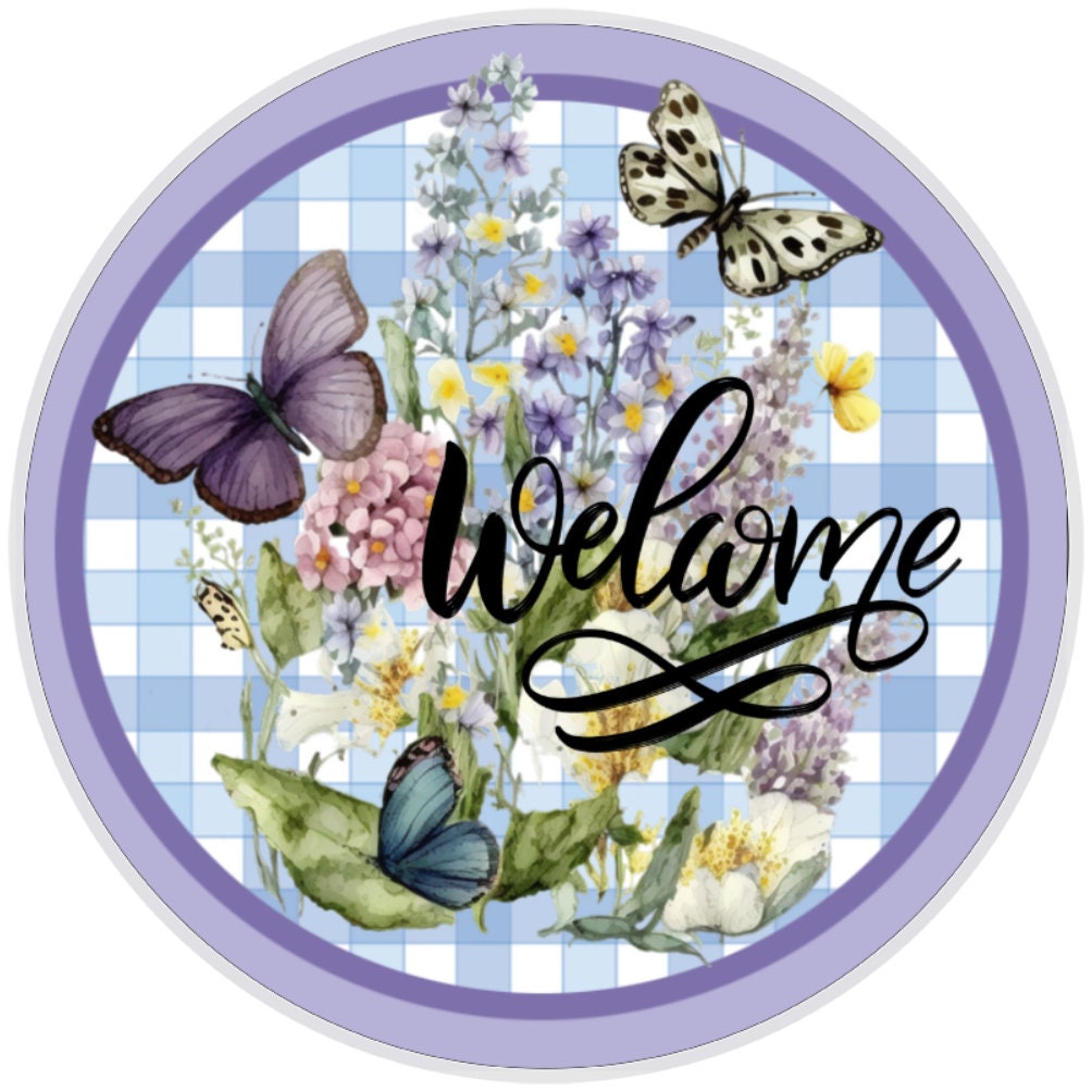 10 Butterfly Welcome  Sign, Wreath Sign, Home Decor