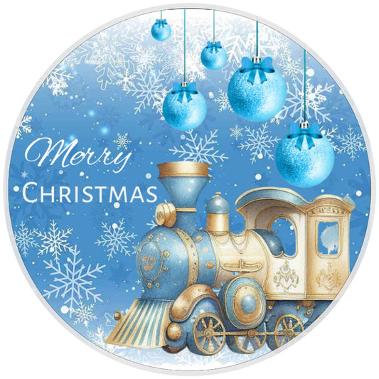 10 Blue Christmas Train Sign, Wreath Sign, Home Decor, The Ritzy Cactus, Gift