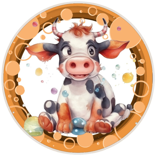 10 Bubble Cow Sign, Wreath Sign, Home Decor, Metal Sign, The Ritzy Cactus