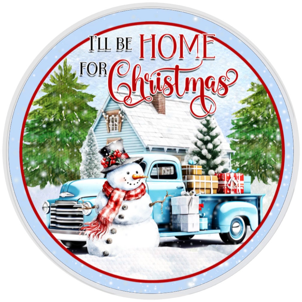 10 Snowman Home For Christmas  Metal Sign, Wreath Sign, Home Decor
