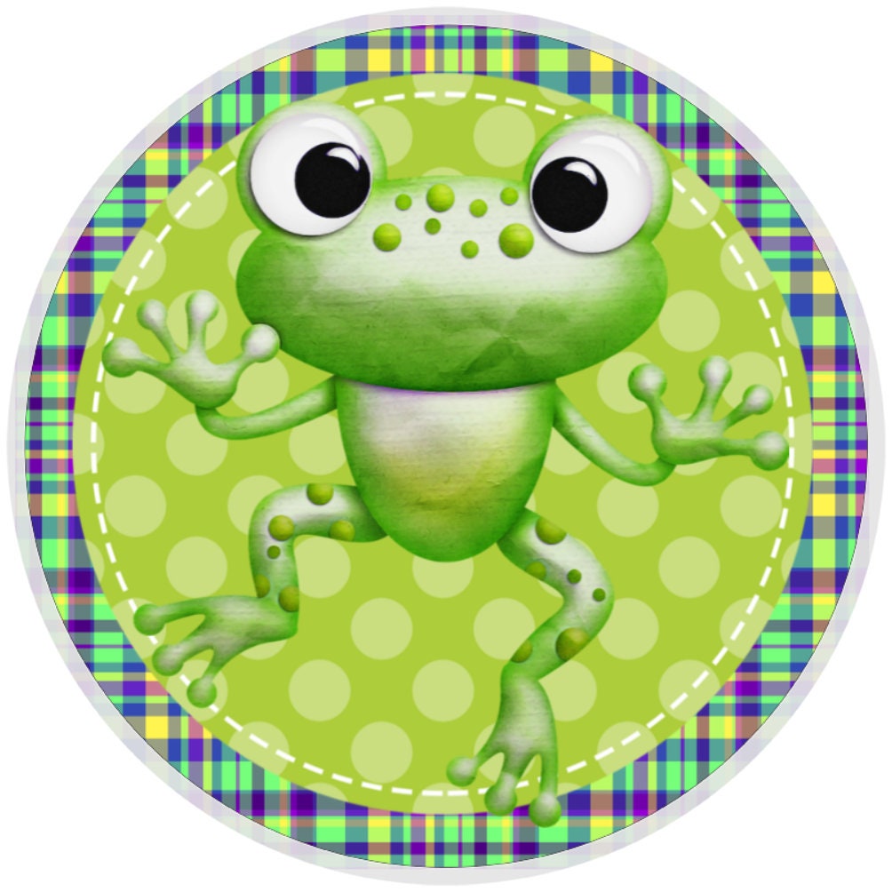10 Plaid Frog Sign, Wreath Sign, Home Decor, Metal Sign, The Ritzy Cactus