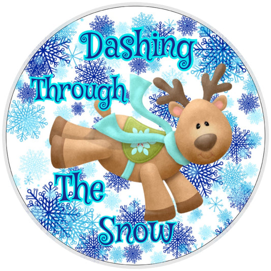 10 Dashing Through The Snow Reindeer Christmas Sign, Wreath Sign, Home Decor