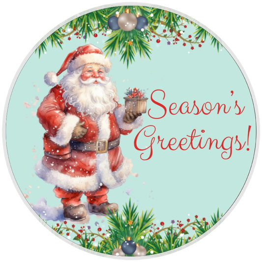 10 Santa Greetings Wreath Sign, Wreath Sign, Home Decor