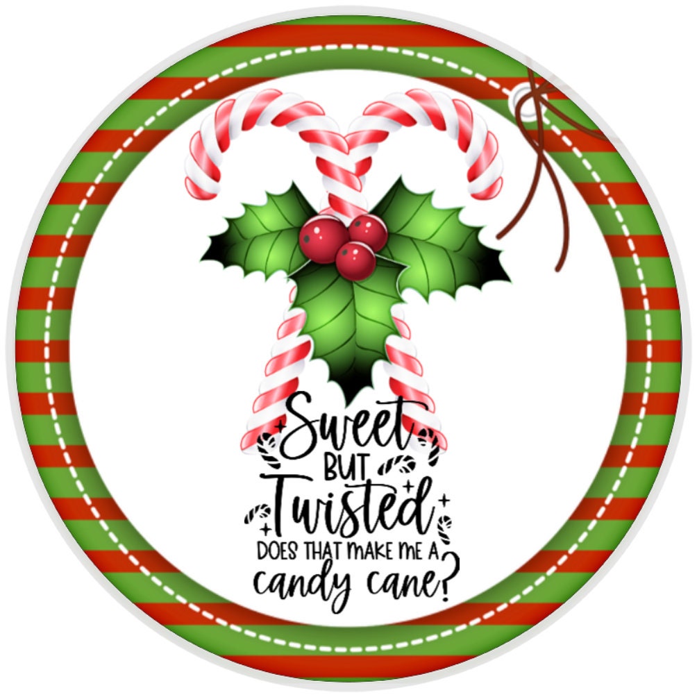 10 Twisted Candy Cane Christmas Sign, Metal Wreath Sign, Home Decor