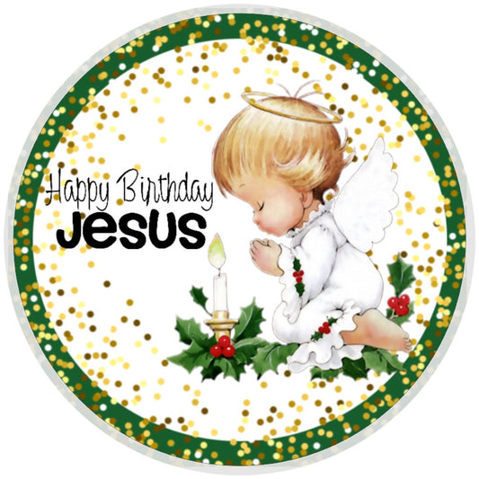 10 Happy Birthday Jesus Angel Sign, Wreath Sign, Home Decor