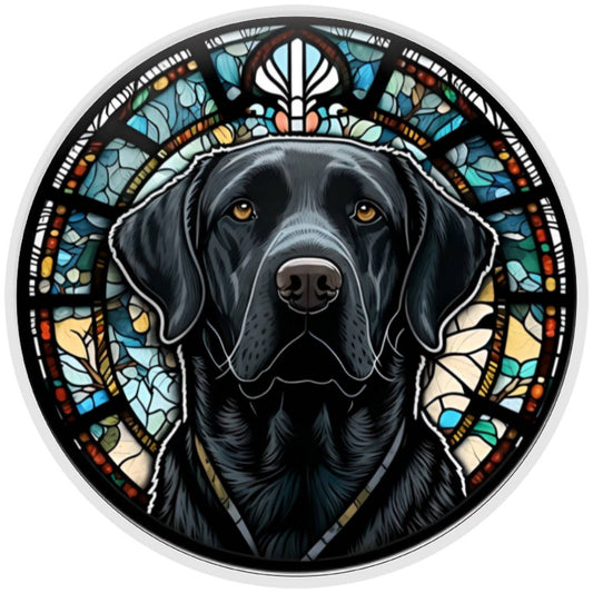 10 Black Labrador Retriever Stained Glass Look Sign, Metal Wreath Sign, Home Decor
