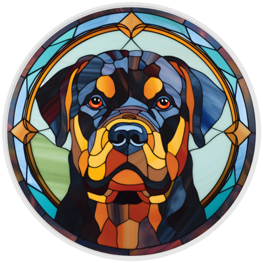 10 Rottweiler Stained Glass Look Sign, Metal Wreath Sign, Home Decor