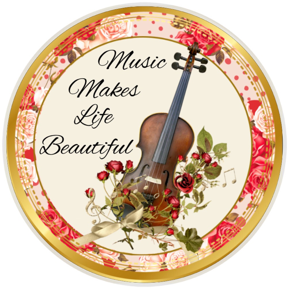 10 Violin Music Makes Life Beautiful Sign, Wreath Sign, Home Decor, Metal Sign, The Ritzy Cactus