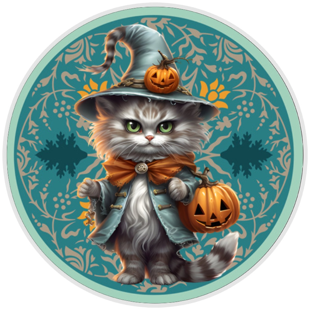 10 Halloween Cat Sign, Wreath Sign, Home Decor
