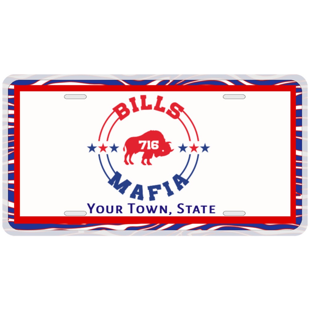 12" x 6" Customizable 716 Bills Mafia License Plate Sign, Metal Sign, Home Decor, Football Fan Gift