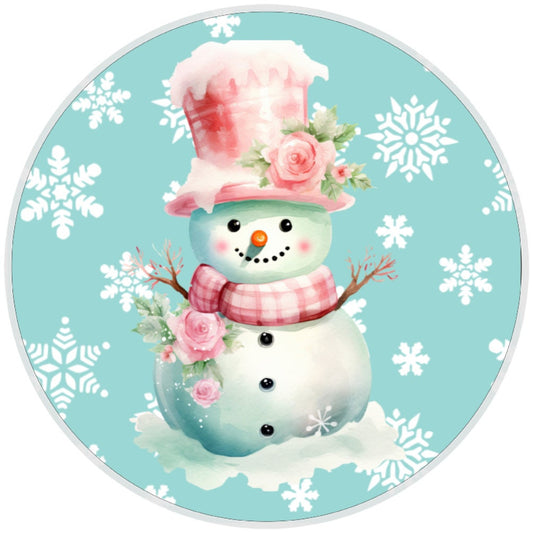 10 Shabby Chic Snowflakes Snowman Sign, Wreath Metal Sign, Home Decor