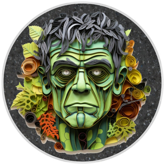 10 Frankenstein Quilled Look Sign, Halloween Metal Wreath Sign, Home Decor