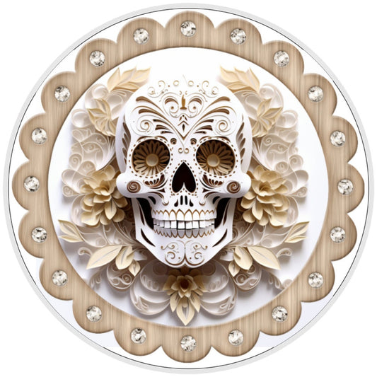 10 Skeleton Quilled Look Sign, Metal Wreath Sign, Home Decor