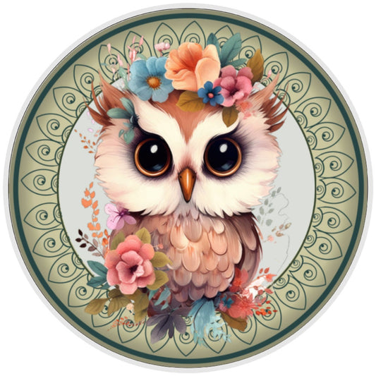10 Owl Floral Medallion Sign, Metal Wreath Sign, Home Decor, Metal Sign, The Ritzy Cactus
