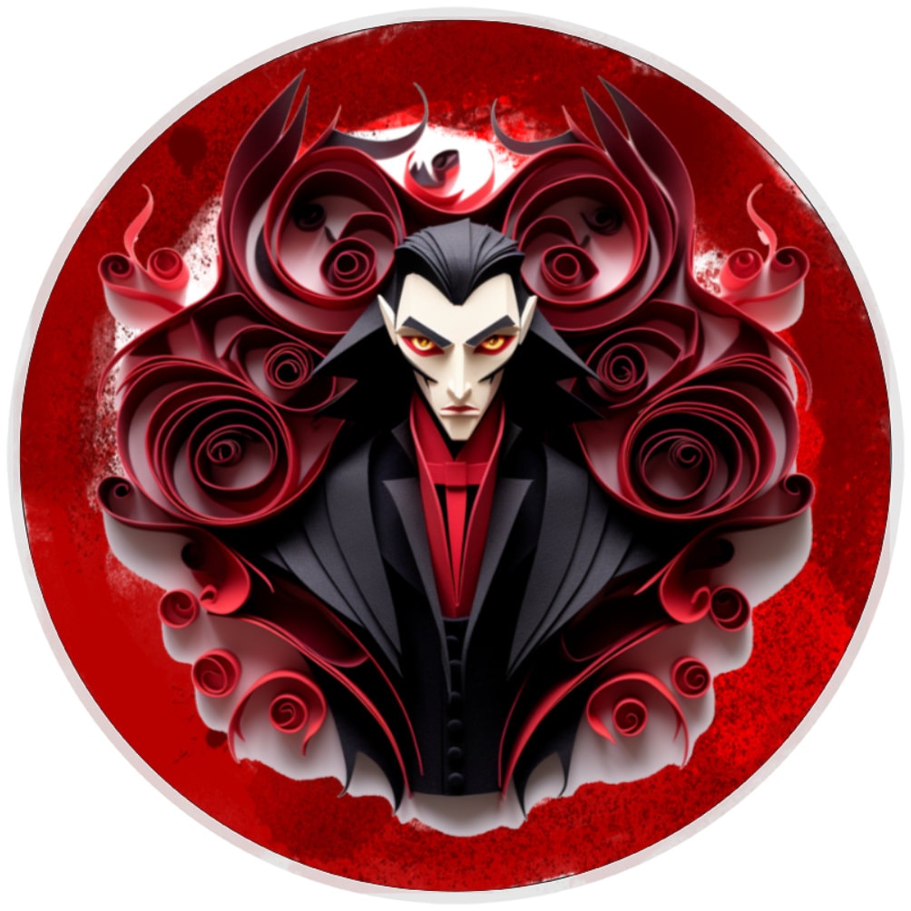 10 Vampire Dracula Quilled Look Sign, Halloween Metal Wreath Sign, Home Decor