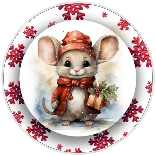 10 Snowflake Mouse Sign, Wreath Sign, Home Decor