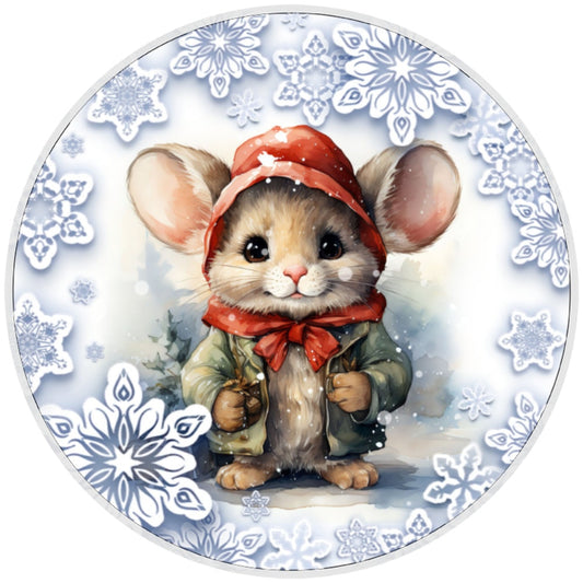 10 Snowflake Mouse Sign, Wreath Sign, Home Decor