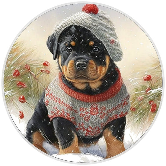 10 Christmas Rottweiler Dog Sign, Metal Wreath Sign, Home Decor