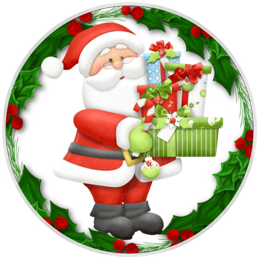 10 Presents From Santa Sign, Wreath Metal Sign, Home Decor