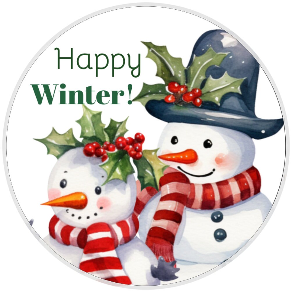 10 Snowman Happy Winter Sign, Wreath Sign, Home Decor