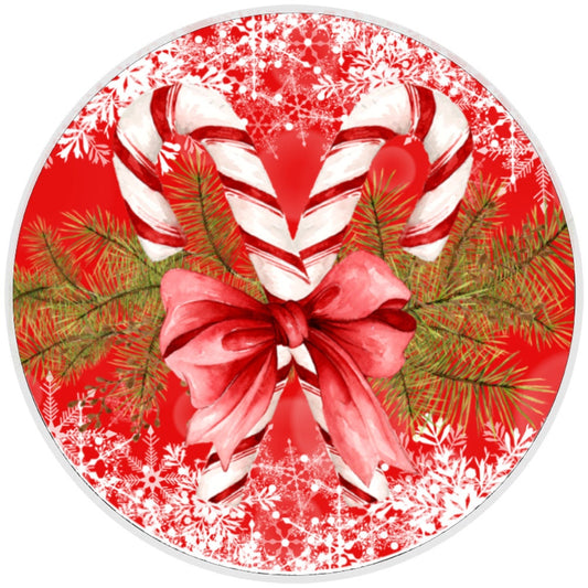 10 Candy Cane Christmas Sign, Wreath Metal Sign, Home Decor