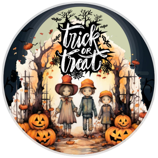 10 Trick Or Treat Halloween Sign, Halloween Wreath Sign, Home Decor