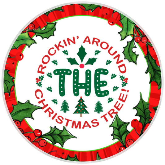 10 Rockin Around The Christmas Tree Wreath Sign, Wreath Sign, Home Decor
