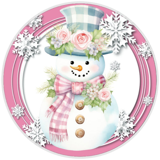 10 Shabby Chic Snowman Sign, Wreath Metal Sign, Home Decor