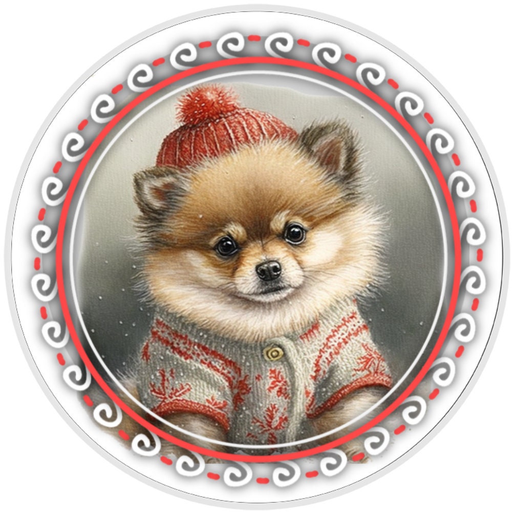 10 Christmas Pomeranian Dog Sign, Metal Wreath Sign, Home Decor