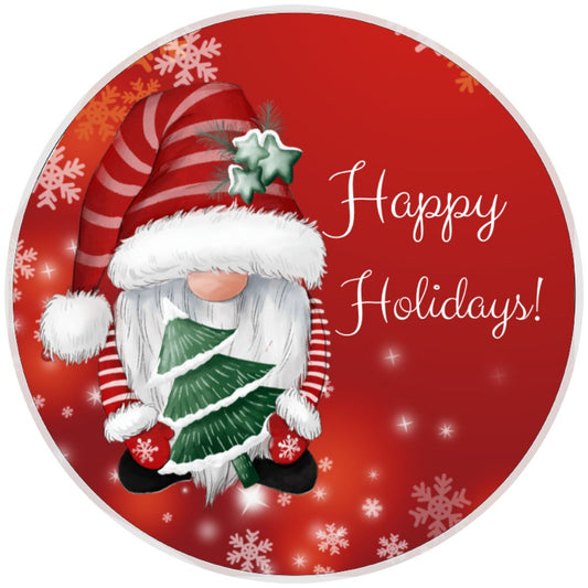 10” Gnome Happy Holidays Wreath Sign, Wreath Sign, Home Decor