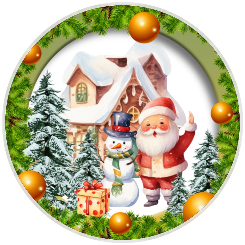 10 Santa Welcome Christmas Sign, Wreath Sign, Home Decor, Metal Sign