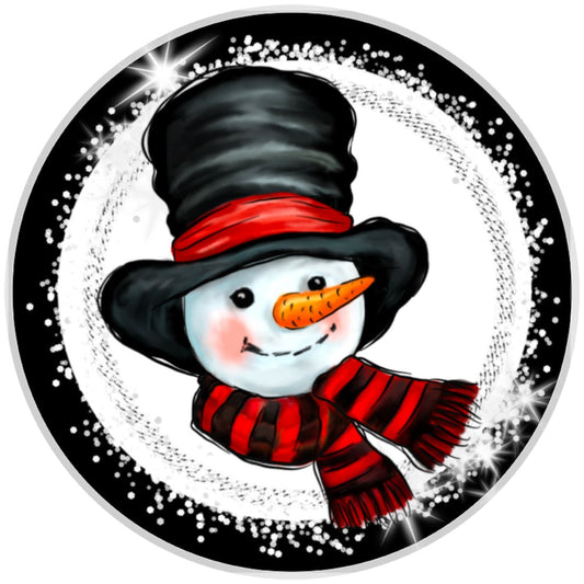 10 Black & White Snowman Sign, Metal Wreath Sign, Home Decor