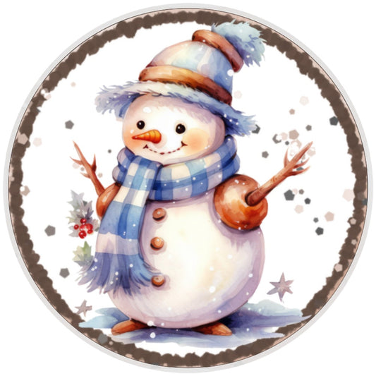 10 Rustic Snowman Winter Sign, Metal Wreath Sign, Home Decor