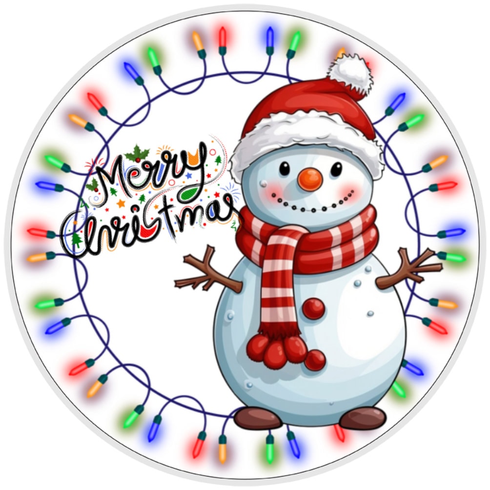 10 Snowman Merry Christmas Sign, Wreath Sign, Home Decor