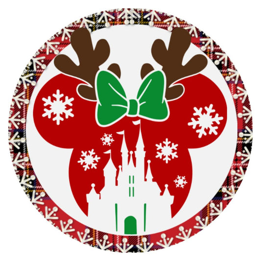 10 Mouse Christmas Wreath Sign, Metal Wreath Sign, Home Decor