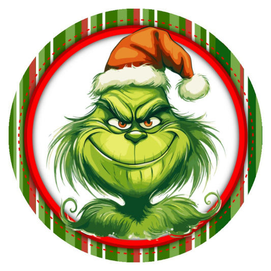 10 Christmas Green Monster Holiday Sign, Wreath Sign, Home Decor